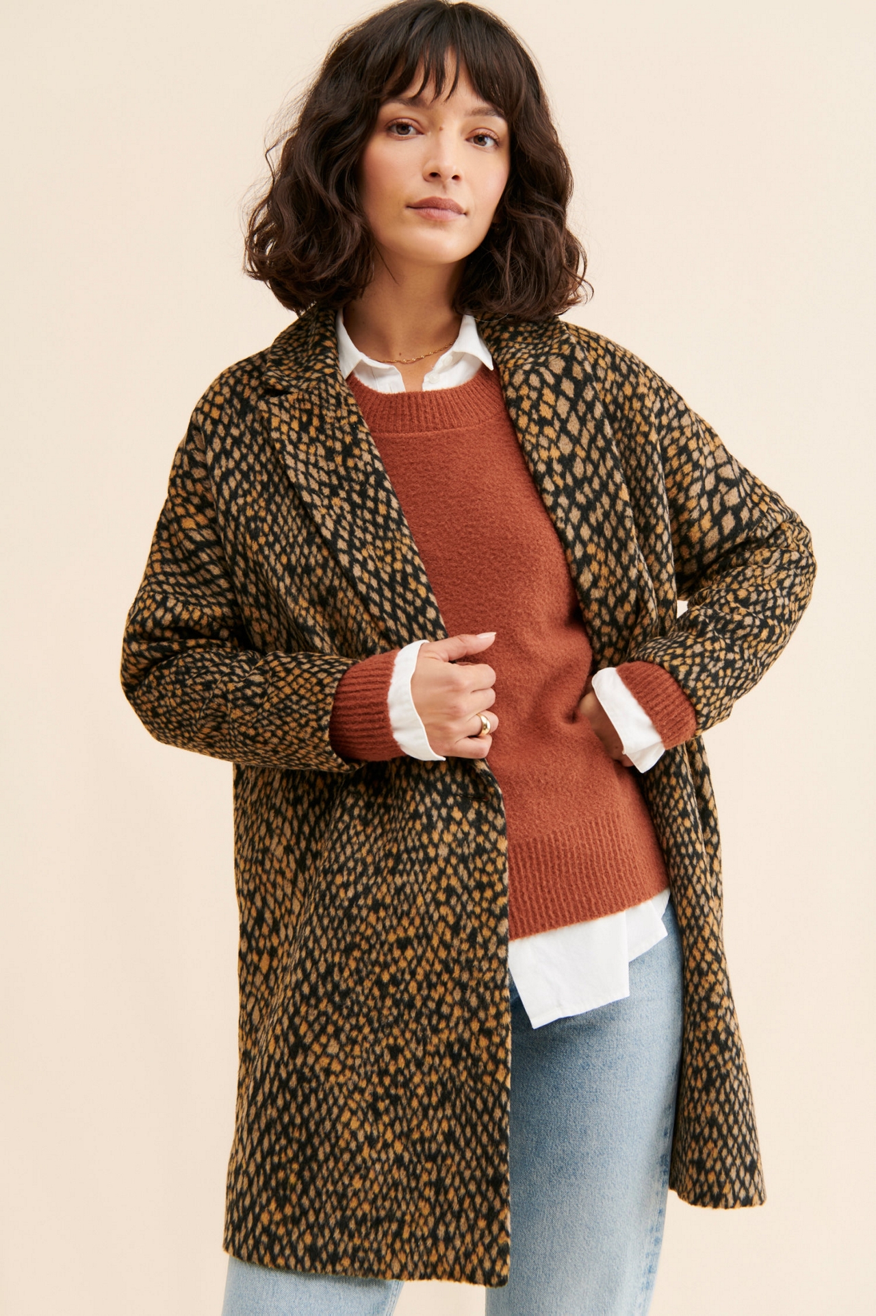 See U Soon Snake Print Overcoat