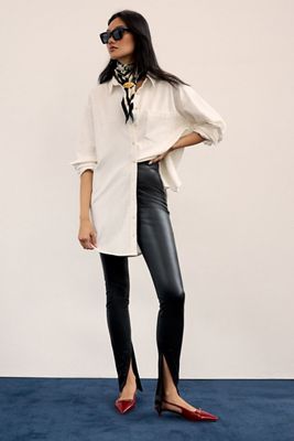 Bagatelle + Crackle Faux Leather Leggings