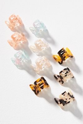 Shop By Anthropologie Tiny Butterfly Hair Clips, Set Of 10 In Multicolor