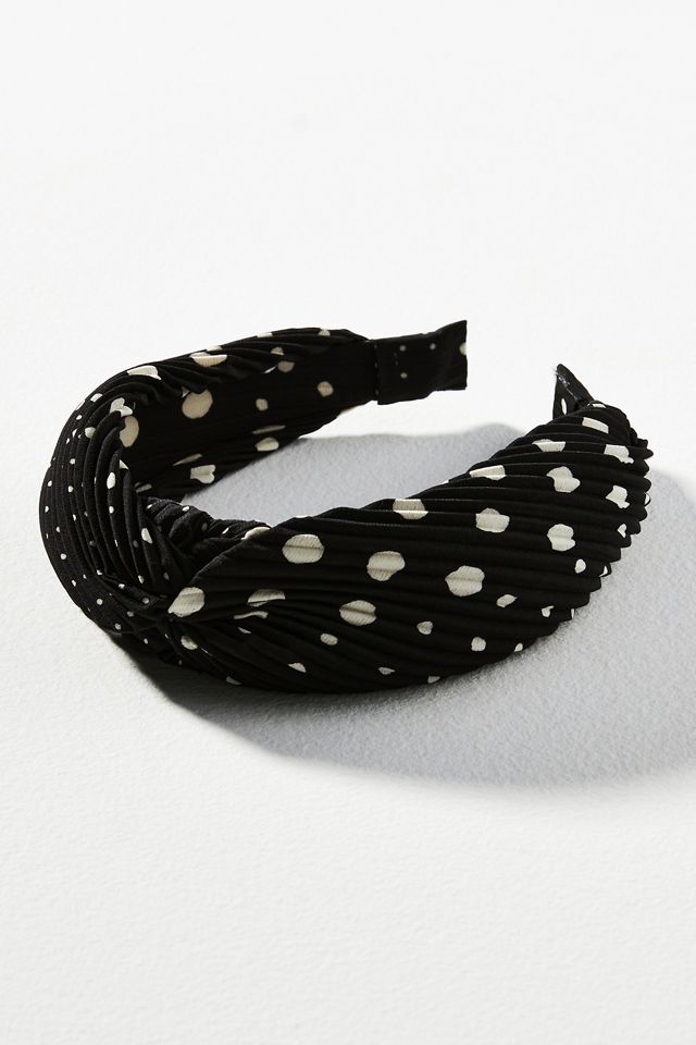 Pleated Polka Dot Twist Headband | Anthropologie