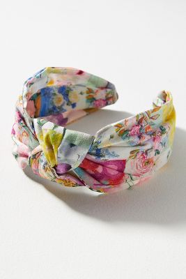 By Anthropologie Everly Spring Floral Knot Headband In Multicolor