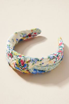 By Anthropologie Everly Spring Floral Knot Headband In Multi