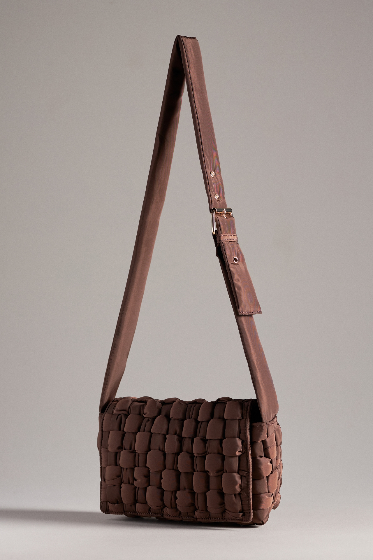 Puffy Woven Crossbody Bag