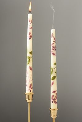 Handpainted Harvest Taper Candles, Set of 2