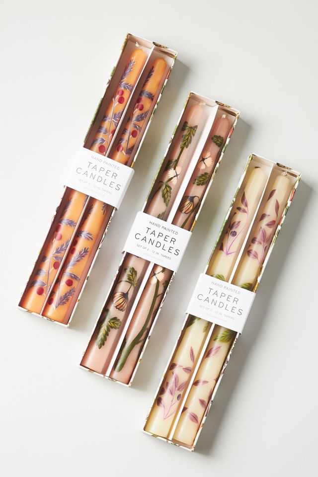 Handpainted Harvest Taper Candles, Set of 2 #1