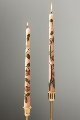 Handpainted Harvest Taper Candles, Set of 2