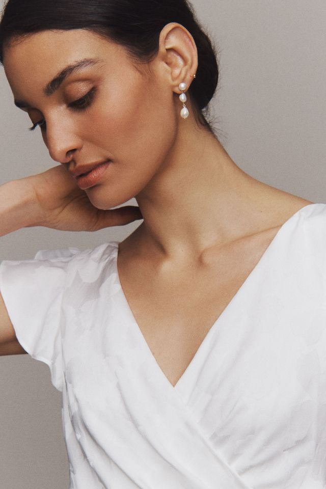 BHLDN Short-Sleeve V-Neck Ruffle Floral Maxi Dress | Anthropologie
