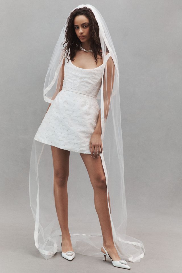Madeleine Fig Malone Satin Veil | Anthropologie