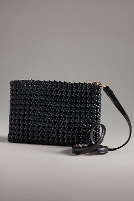 Shop By Anthropologie The Kalani Woven Knot Clutch: Faux Leather Edition In Black