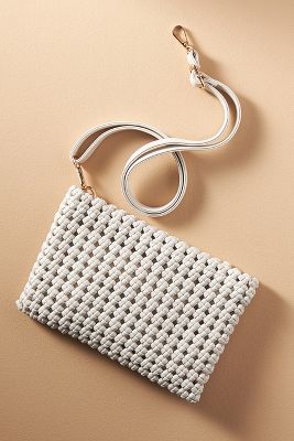 Shop By Anthropologie The Kalani Woven Knot Clutch: Faux Leather Edition In Beige