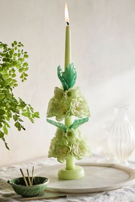 Oaxacan Floral Taper Candle, Large Multicolor