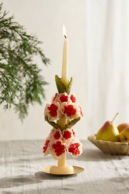 Oaxacan Floral Taper Candle, Large Multicolor
