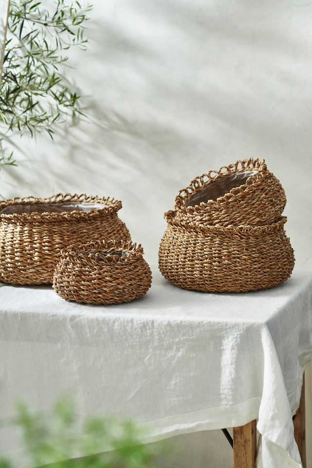 Nested Seagrass Basket Planters, Set of 4 | Terrain