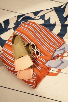 Shop By Anthropologie Striped Terry Summer Tote In Red