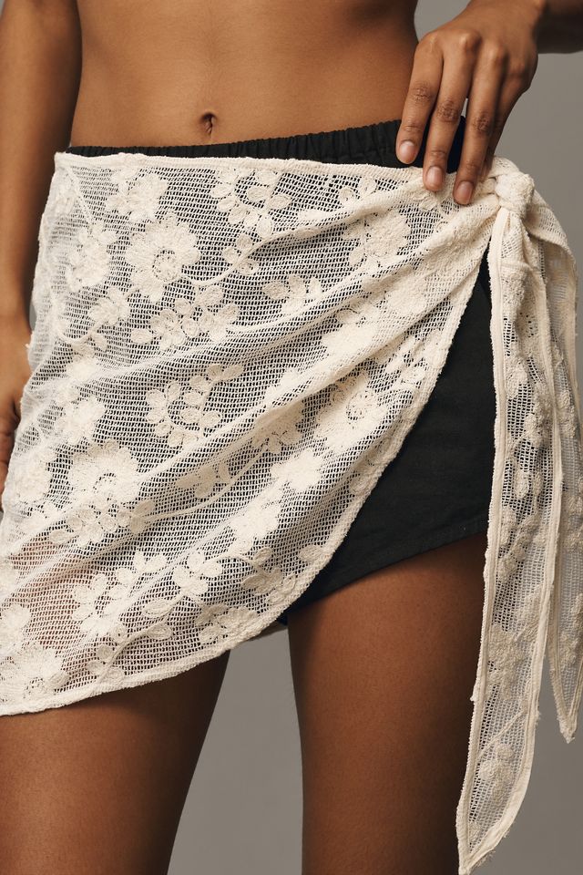 Flat White Crochet Sarong #1