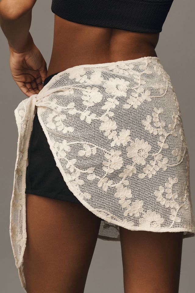Flat White Crochet Sarong #3