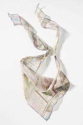 Shop By Anthropologie Printed Hair Scarf In Blue