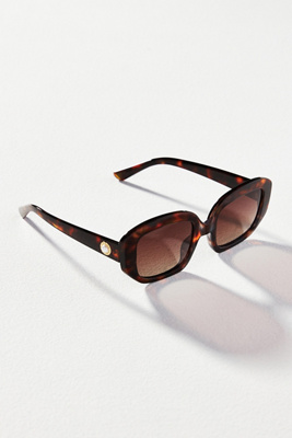 Anthropologie (eleven hour) Zoe Pearl Icon Sunglasses Eleventh Hour x Anthropologie Zoe Rectangle Sunglasses at  main image 4