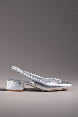 Shop Reformation Margarita Slingback Heels In Silver