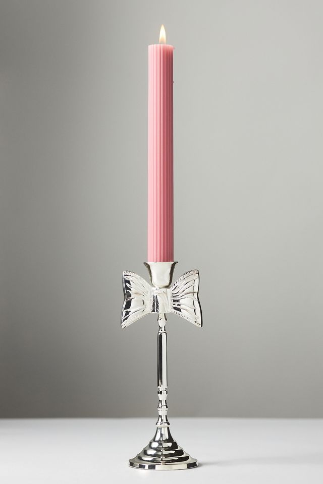 Silver Bow Candle Holder #1