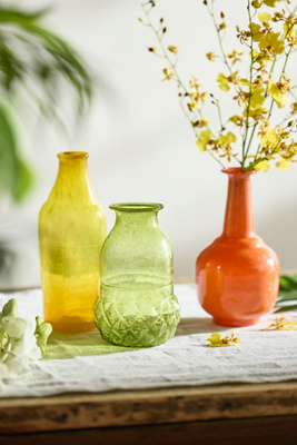 Island Recycled Glass Bud Vases, Set of 3