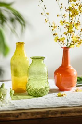 Island Recycled Glass Bud Vases, Set of 3