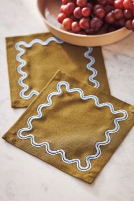 Madeline Embroidered Cocktail Napkins, Set of 4