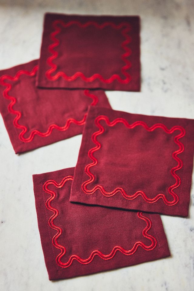 Madeline Embroidered Cocktail Napkins, Set of 4 #1