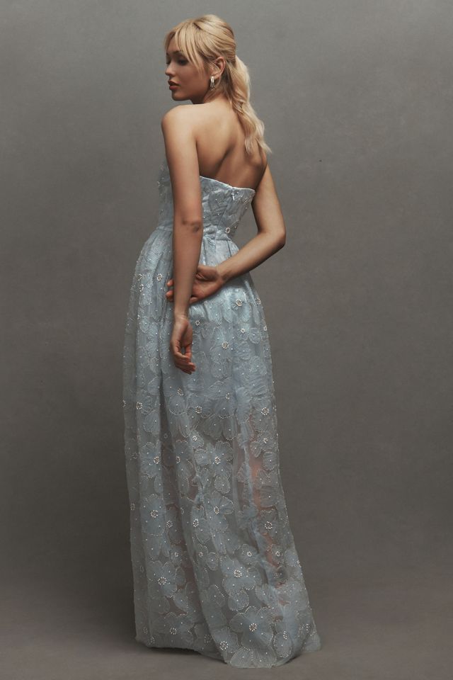 Dress The Population Audrina Strapless Bustier Floral Maxi Dress #1