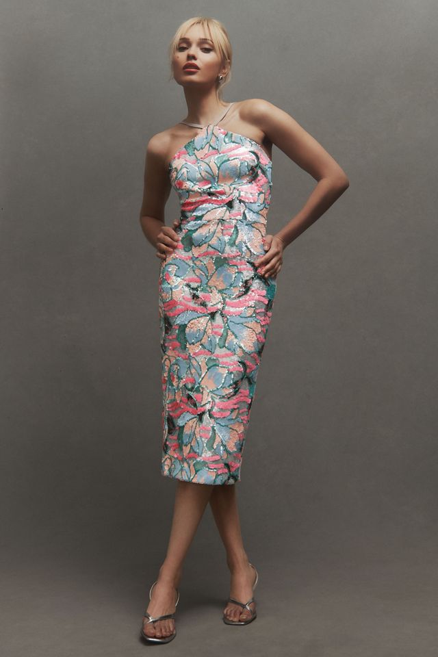 Dress The Population Aidan Halter Midi Dress #1