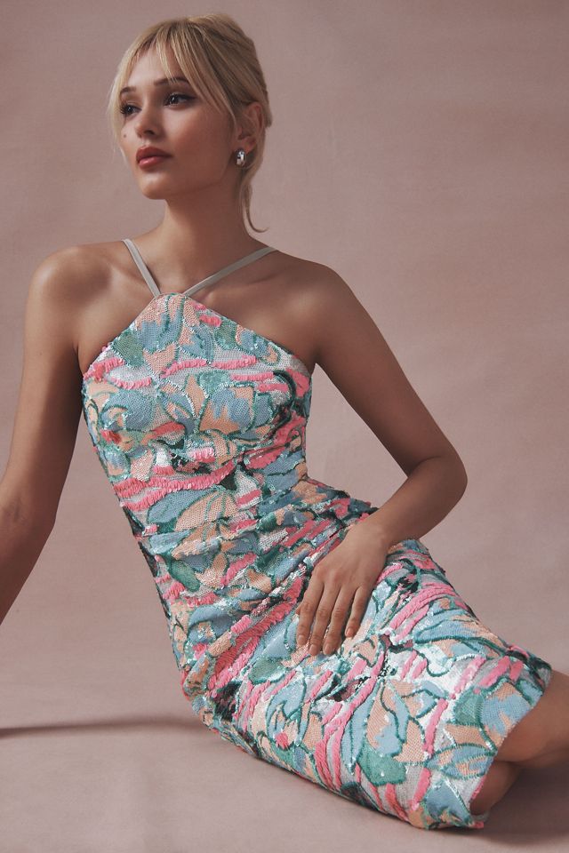 Dress The Population Aidan Halter Midi Dress #3