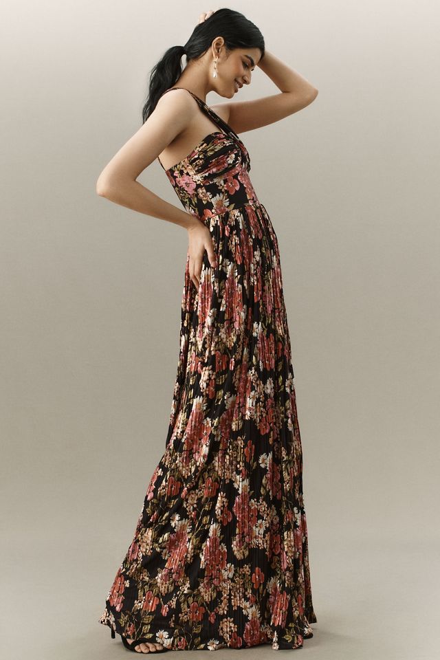 Dress The Population Idalia One-Shoulder Floral Maxi Dress #3