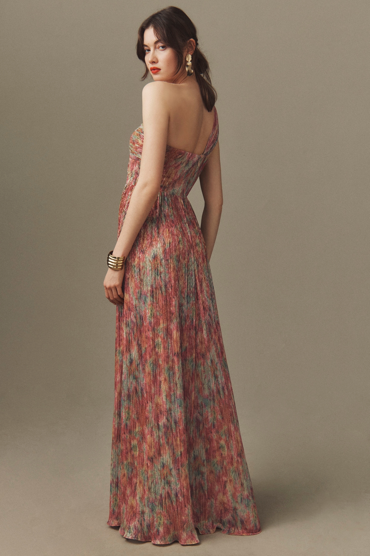 Dress The Population Idalia One-Shoulder Floral Maxi