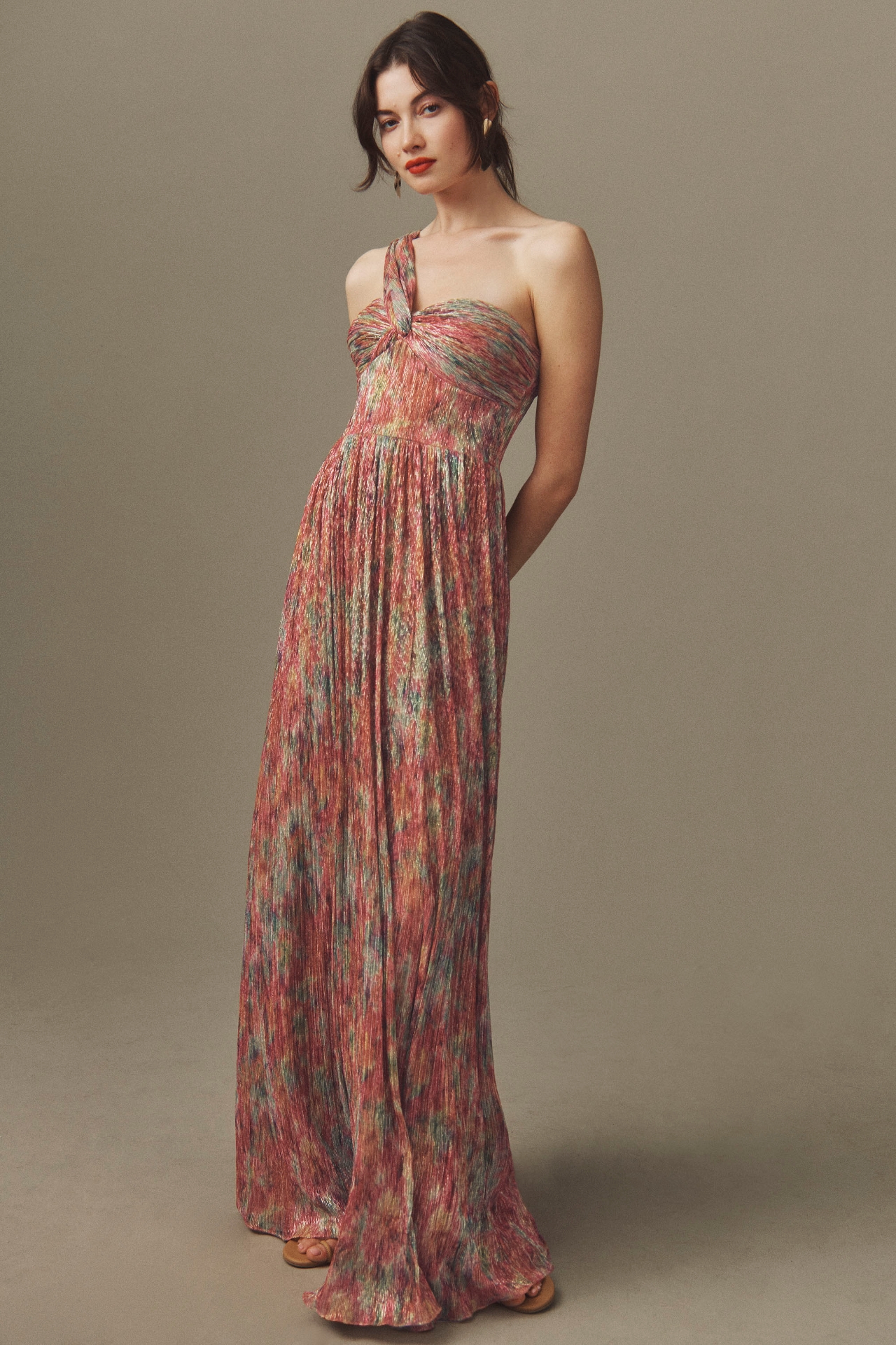 Dress The Population Idalia One-Shoulder Floral Maxi