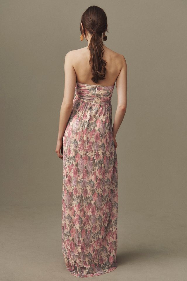 Dress The Population Angelique Strapless Cutout Side-Slit Maxi Dress #1