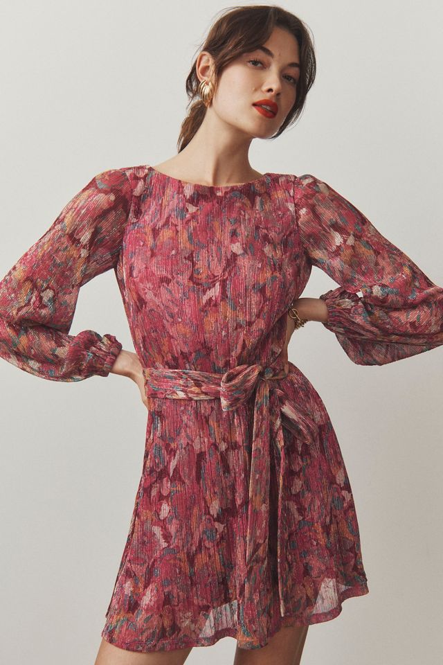 Dress The Population Kirsi Long-Sleeve Tie-Waist Mini Dress #2