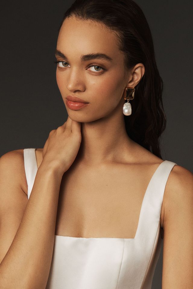 Fireball Baroque Pearl Drop Earrings #1