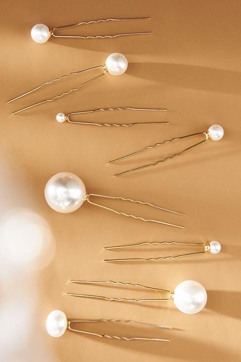 Pearl Hair Pins, Set of 8