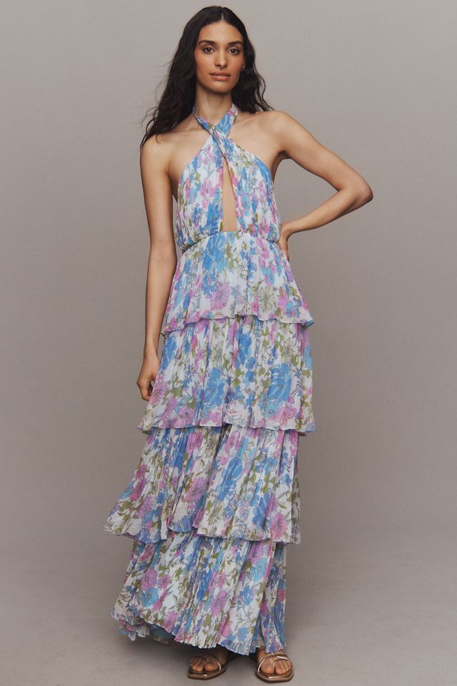 knee length dresses for ladies Pre-Order - Amal Tiered Ruffle Maxi Dress - Terracotta