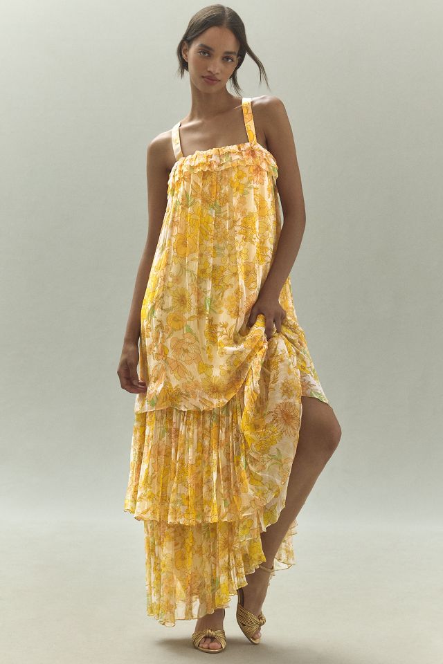 Tiered chiffon maxi dress new arrivals