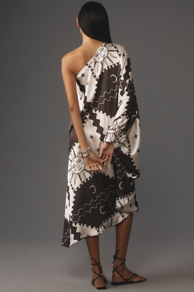 strapless open back dress Multicolor Printed One Shoulder Kaftan Top – The Kaftan Company