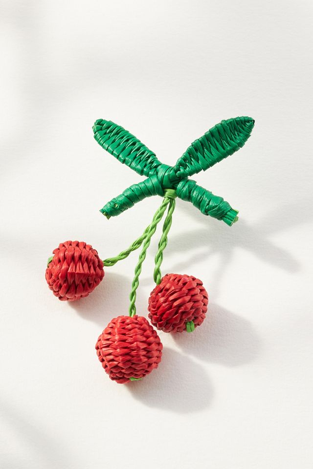 Neely Phelan Rattan Cherry Drop Earrings #1