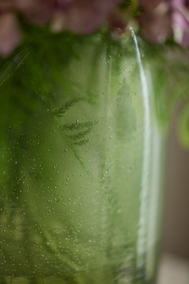 Pinched Rim Bubble Glass Vase #2