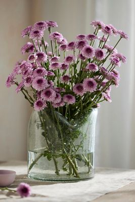 Pinched Rim Bubble Glass Vase
