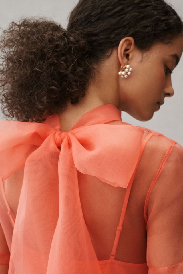 BHLDN Charlotte Short-Sleeve Organza Midi Dress #3