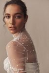 Watters Long-Sleeve Beaded Bodysuit