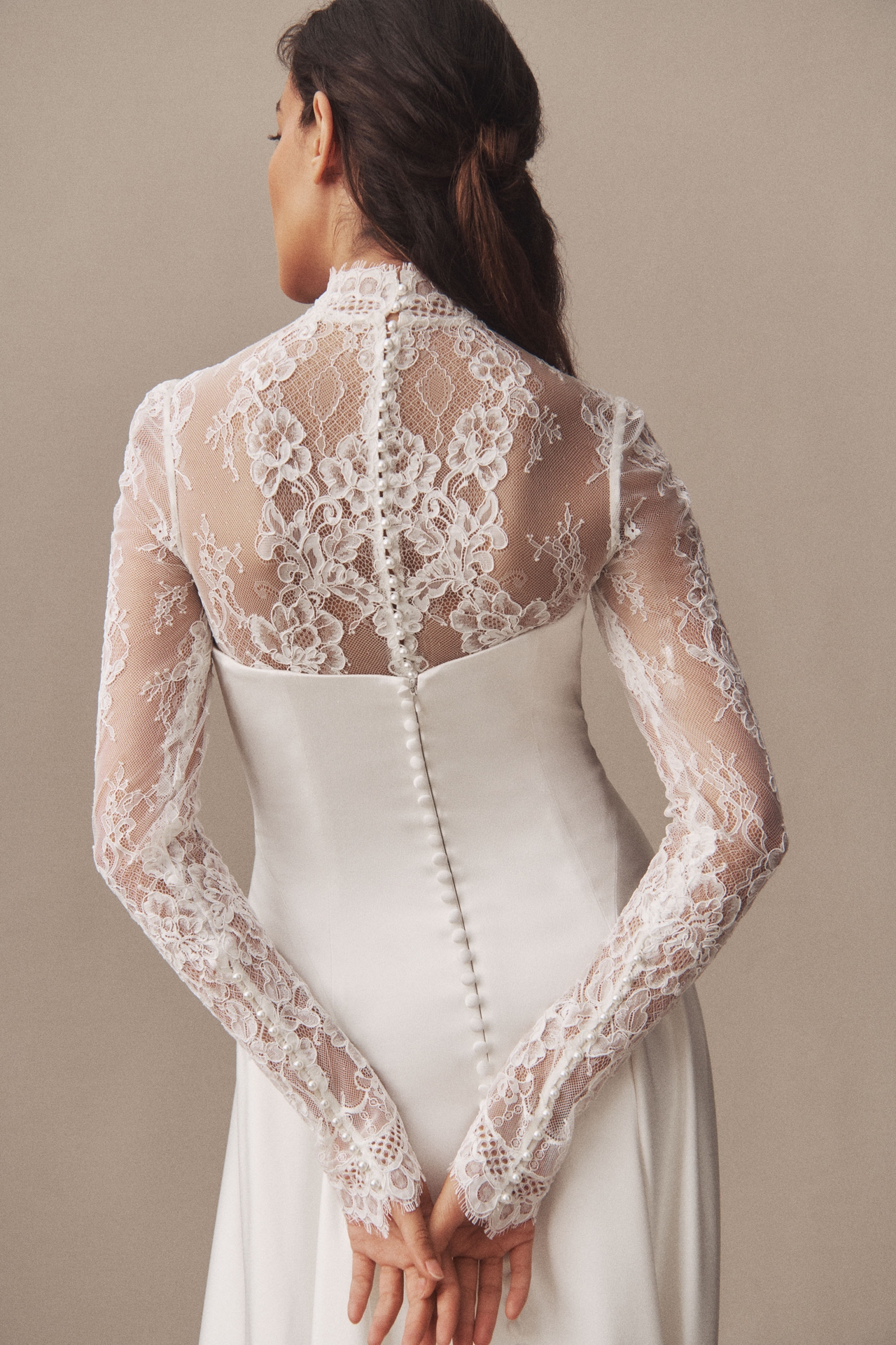 Watters Long-Sleeve Lace Bodysuit