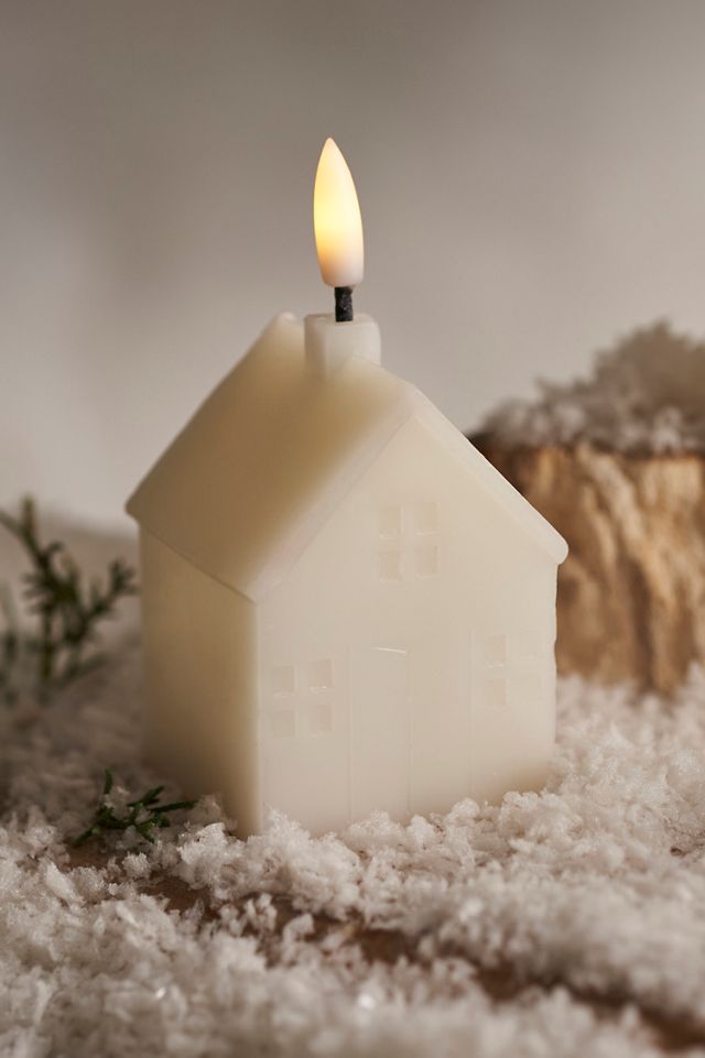House Flameless Candle, White #1