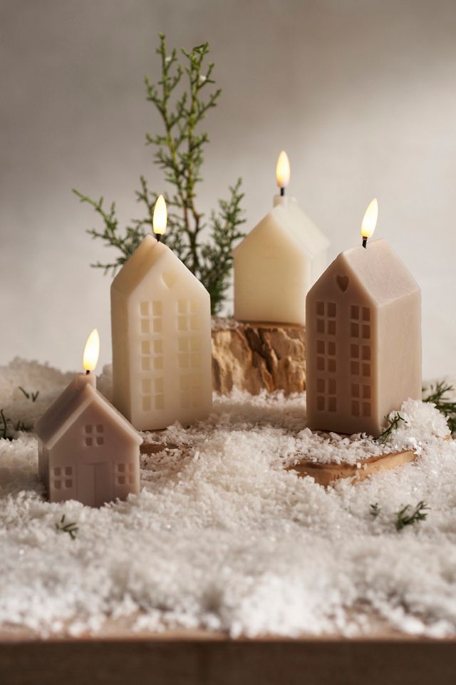House Flameless Candle, Tan #3