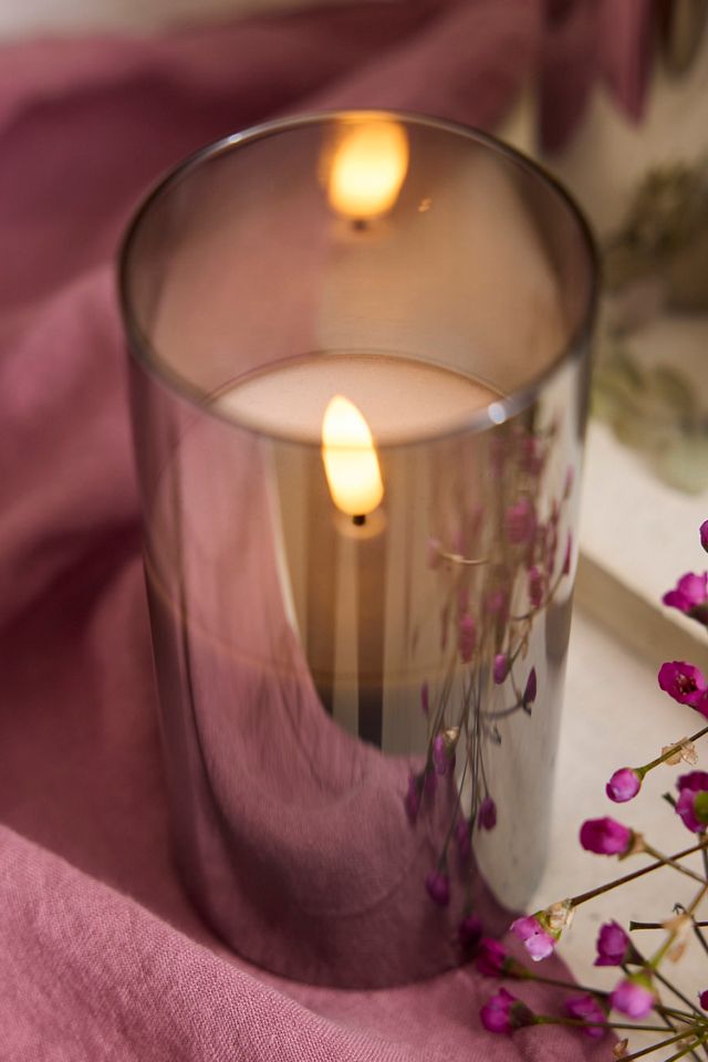 Smoky Glass Flameless Candles, Set of 3 #1
